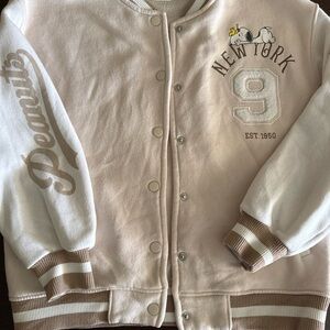 Zara Peanuts Girls’ New York Varsity Jacket size 9-10
